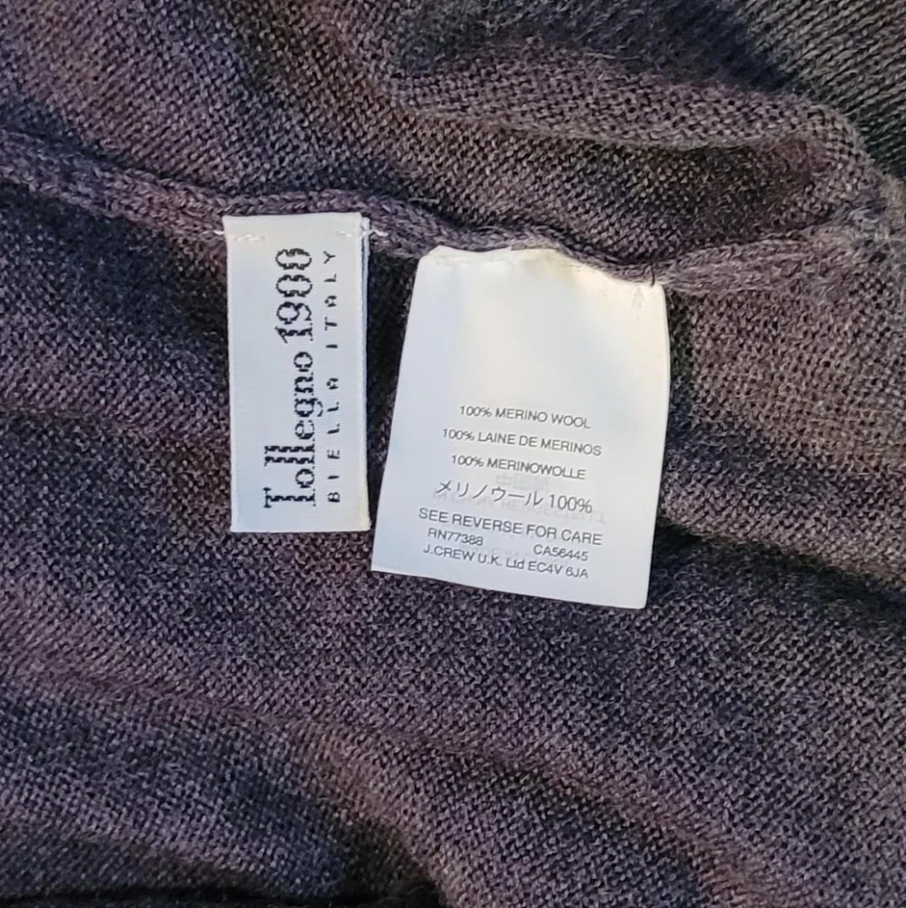 J.Crew Men's 100% Merino Wool V-neck Sweater, Size L, Gray